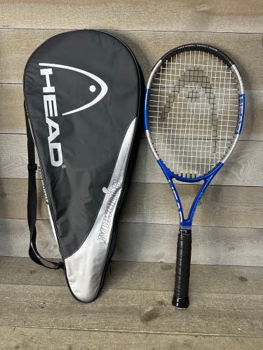 Head Liquidmetal 4 Mid Plus 102sq In 4 3/8” Grip Blue Tennis Racquet With Cover