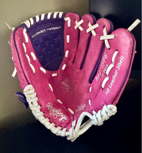 Rawlings RH Highlight Series Baseball Glove 10" (New) Pink/Purple