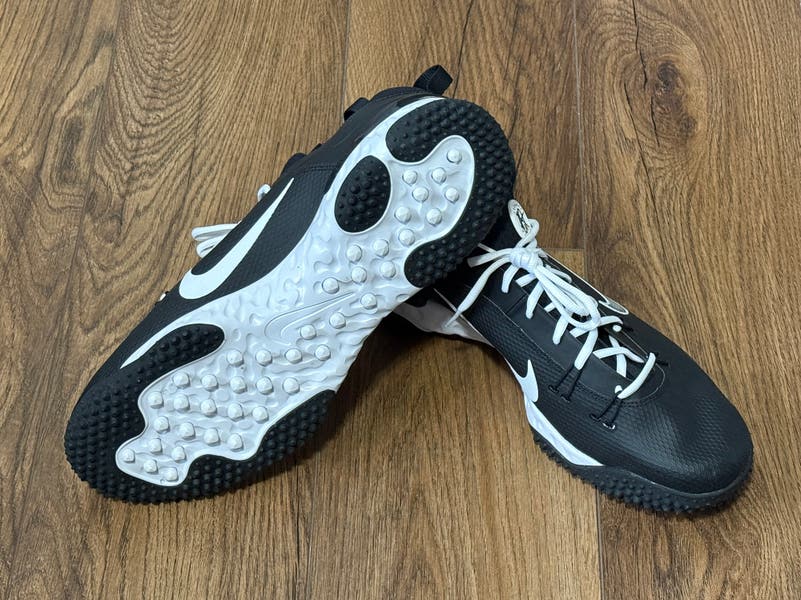 Nike Huarache 9 Elite Turf Lax Lacrosse Black White Shoes Mens Sz 8 FN0310-002 NIKE Alpha Huarache 9 Elite TF LAX Turf Lacrosse Shoes Mens  main image 3