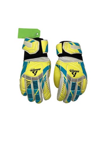 Used Brava GOALIE GLOVES Soccer Goalie Gloves Yellow 5 11347-S000267893