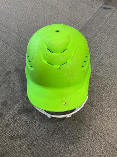 Used Rawlings RCFH Batting Helmet w/Mask Neon Green M/L 11614-S000235347