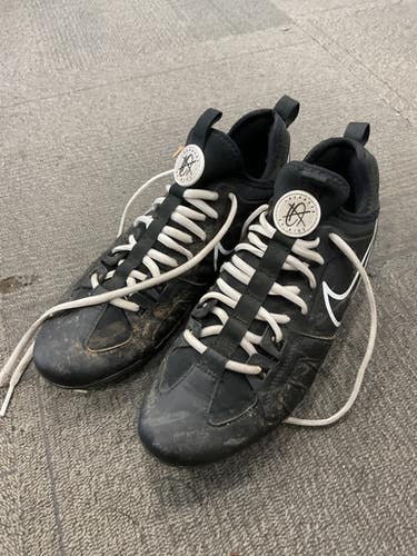 Used Nike LACROSSE CLEATS LAX Cleats Mens Black Senior 10 11614-S000235279
