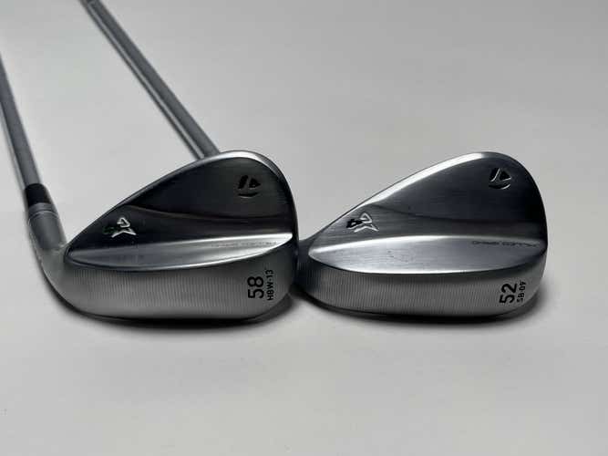 TaylorMade Milled Grind 4 Chrome Wedge Set 52* 9 58* 13 115g Wedge Steel Mens RH