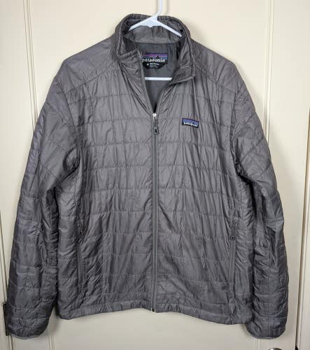 Patagonia Nano Puff Jacket Coat Men's Size M Gray Outdoor Travel Packable