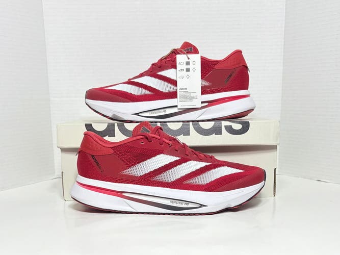 Red Men's Size M 9.0 (W 10.0) Adult adidas Nebraska Cornhuskers Adizero SL2 Running Shoes JQ0245