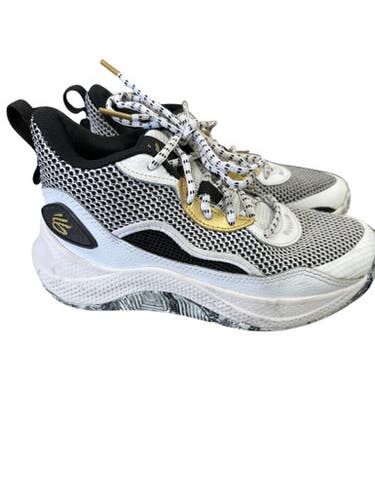 Used Under Armour CURRY Basketball Shoes Y White/Black/Yellow Junior 03.5 11862-S000094069