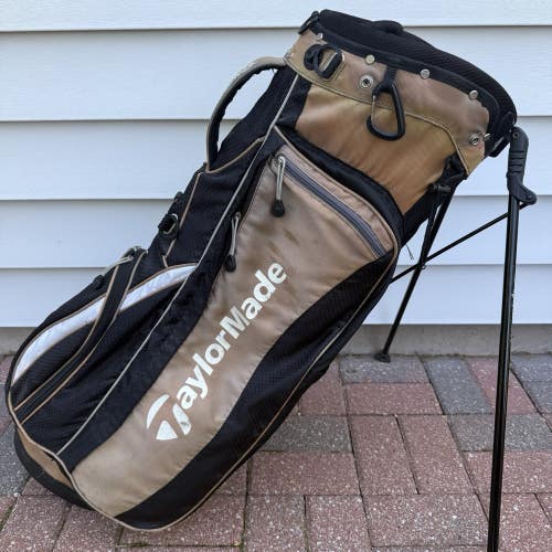 Taylormade Golf Stand Bag 7 Way Dividers Tan White Black