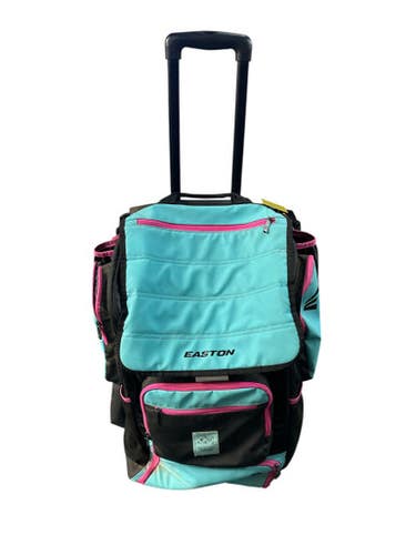 Used Easton THE VOYAGER WHEELED BAG BB/SB Player Wheeled Bag Carolina Blue And Pink 11835-S000207211