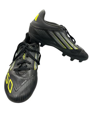 Used Adidas Soccer Cleats Black And Neon Green Youth 06.0 11835-S000207302