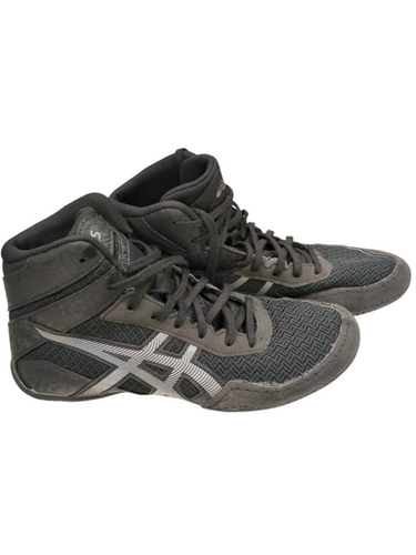 Used Asics F130724 BLK/GREY SHOES Wrestling Shoes Black Senior 6.5 11862-S000093830