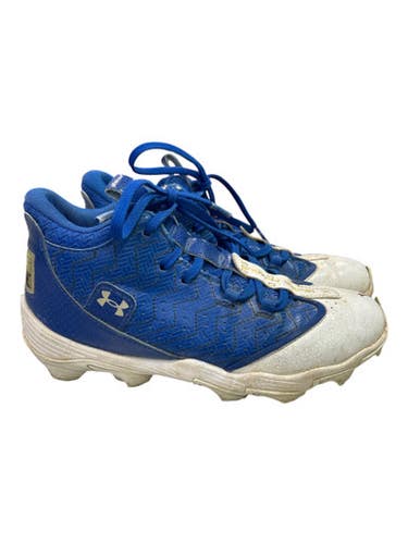 Used Under Armour WHT/BLUE BB/SB Cleats White And Royal Blue Junior 04.5 11862-S000093957