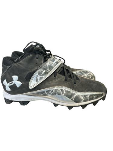 Used Under Armour Adult FB Cleats Black And White Senior 11 11862-S000094028
