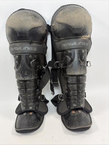 Rawlings Players Junior Baseball Catchers Leg Guards, 12", Black