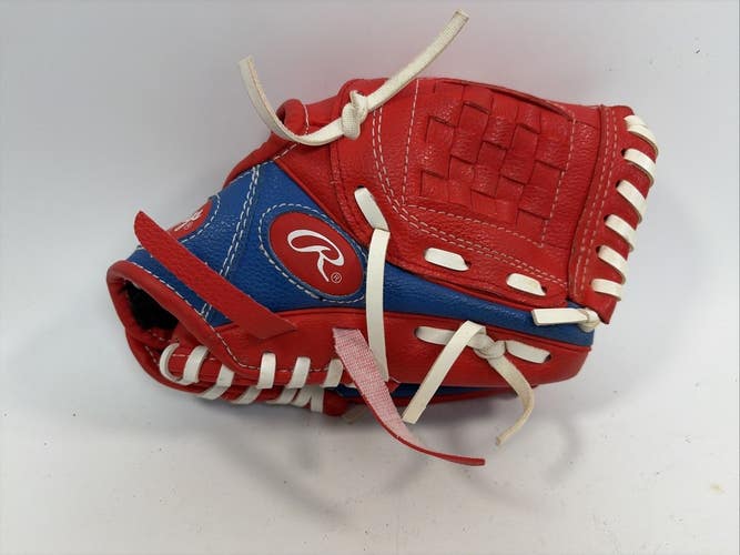 Rawlings Players Series Youth Baseball Glove, 9", Red/Blue