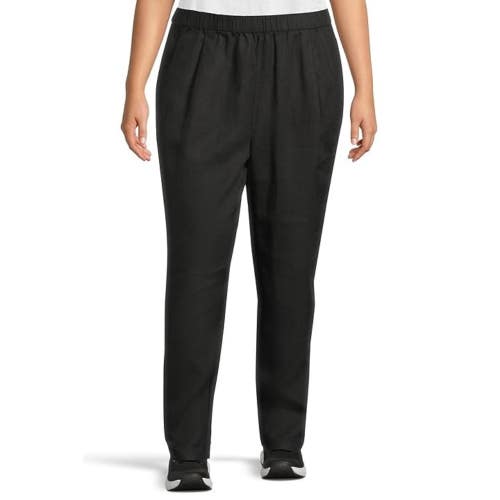 Eileen Fisher Ankle Pants Women Small Black Pleated Lantern Elastic Waist FLW225