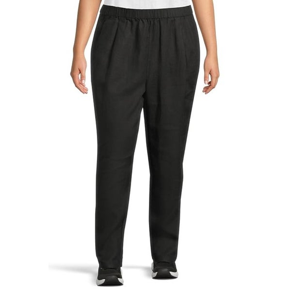 Eileen Fisher Ankle Pants Women Small Black Pleated Lantern Elastic Waist FLW225