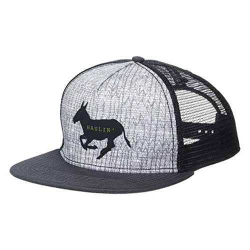 Prana Journeyman Trucker Hat Mens One Size Gray Black Adjustable Snapback FLW226