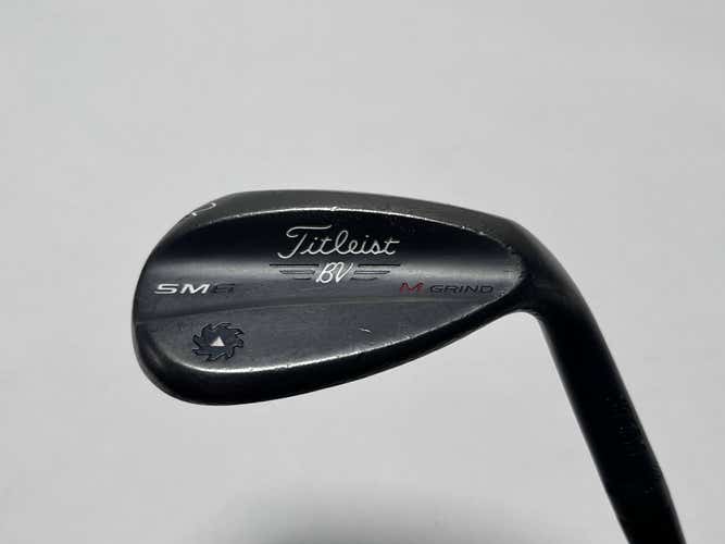 Titleist Vokey SM6 Jet Black Wedge 62* 8 Bounce M-Grind Wedge Steel Mens RH
