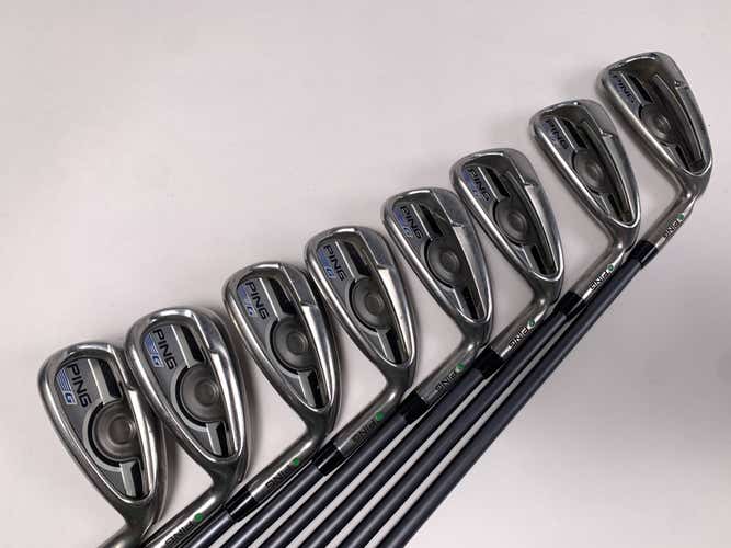 Ping G 2016 Iron Set 4-PW+GW Green Dot 2* Up CFS 70 80g Stiff Graphite Mens RH