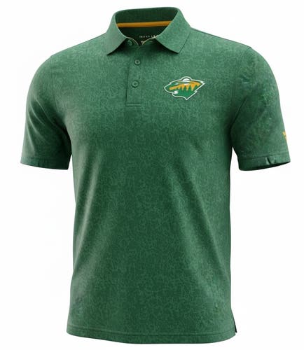 Fanatics Minnesota Wild Polo Shirt Retro Green Camo (New) 2748