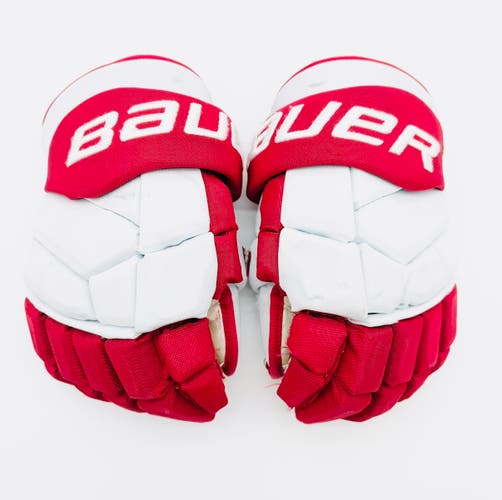 Boston University Bauer Supreme Mach Hockey Gloves-14"-Single Layer Palms