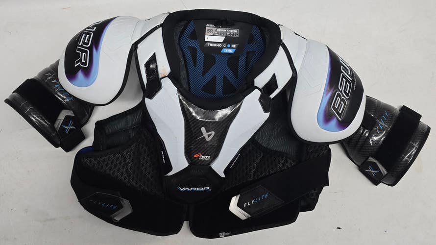 Bauer Vapor Flylite Shoulder Pads Sr Medium Pro Stock Used (15095)
