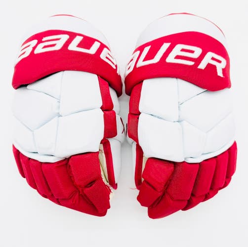 Boston University Bauer Supreme Mach Hockey Gloves-14"-Single Layer Palm