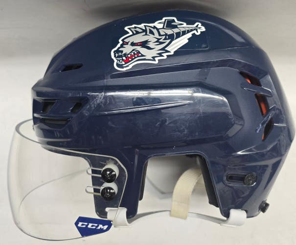 CCM TACKS 710 PRO STOCK HOCKEY HELMET LARGE NAVY WOLFPACK #29 (15113)