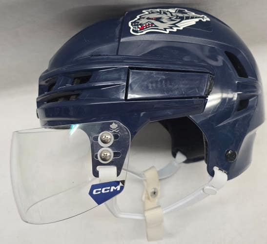 CCM SUPER TACKS X PRO STOCK HOCKEY HELMET SMALL NAVY WOLFPACK #13 (15116)