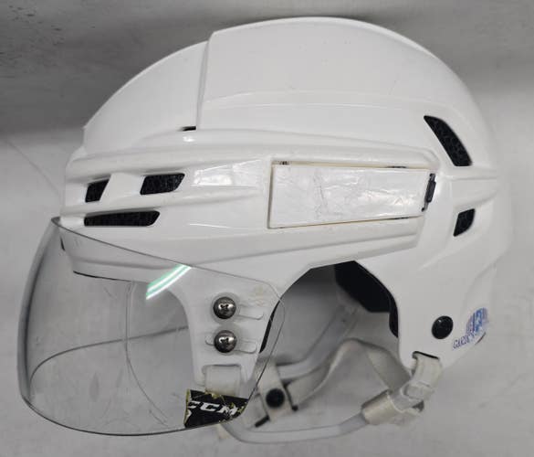 CCM SUPER TACKS CUSTOM X PRO STOCK HOCKEY HELMET MEDIUM WHITE RANGERS BELZILE #60 (15118)
