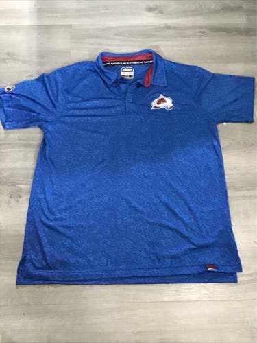 New Blue Camo Fanatics Colorado Avalanche Men’s Large Golf Polo
