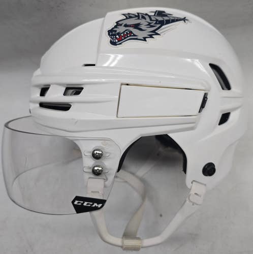 CCM TACKS 910 PRO STOCK HOCKEY HELMET SMALL WHITE WOLFPACK #72 (15119)