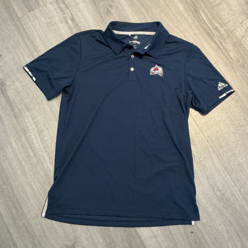 New Navy Adidas Climacool Colorado Avalanche Men’s Medium Golf Polo