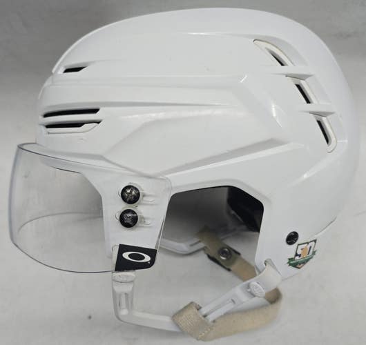 WARRIOR ALPHA ONE PRO STOCK HOCKEY HELMET WOLFPACK WHITE MEDIUM USED #21 (15122)