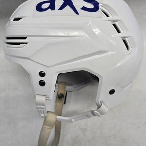 WARRIOR ALPHA ONE PRO STOCK HOCKEY HELMET WOLFPACK WHITE MEDIUM USED #21 (2) (15123)