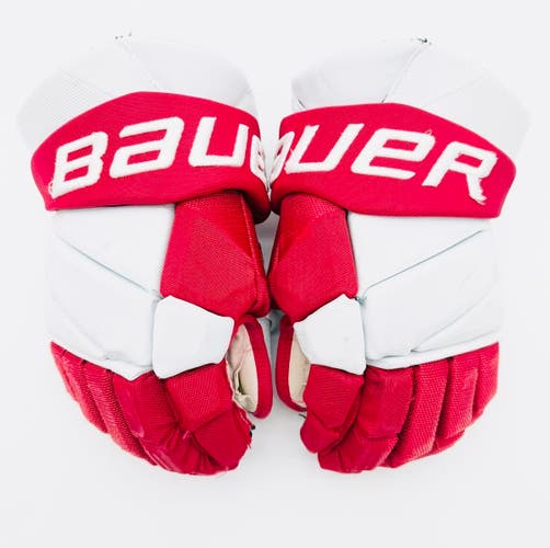 Boston University Bauer Vapor Hyperlite Hockey Gloves-14"-Single Layer Palms