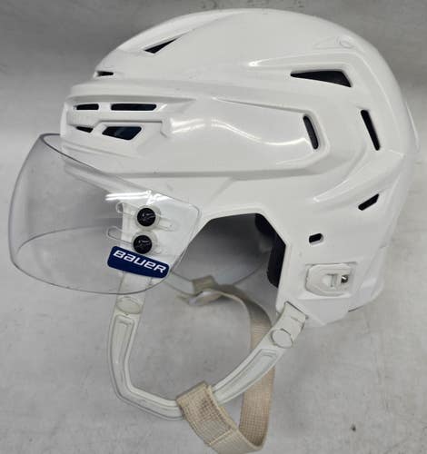 BAUER REAKT 150 PRO STOCK HOCKEY HELMET WHITE SMALL AHL NHL USED (15131)