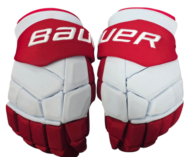 Bauer supreme Mach Pro Pro Stock Custom Hockey Gloves 15" BU Terriers Used (15139)