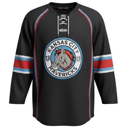 AK Kansas City Mavericks Pro Stock Game Used Jersey #15 CRAWFORD