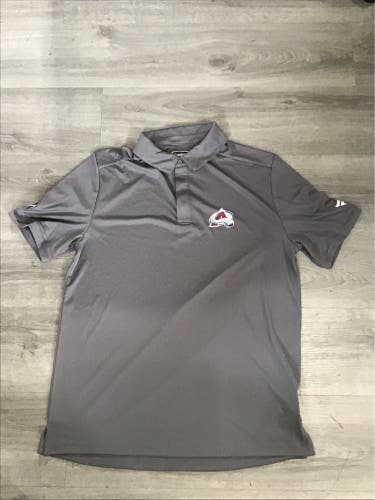 New Gray Adidas Colorado Avalanche Men’s Large Golf Polo