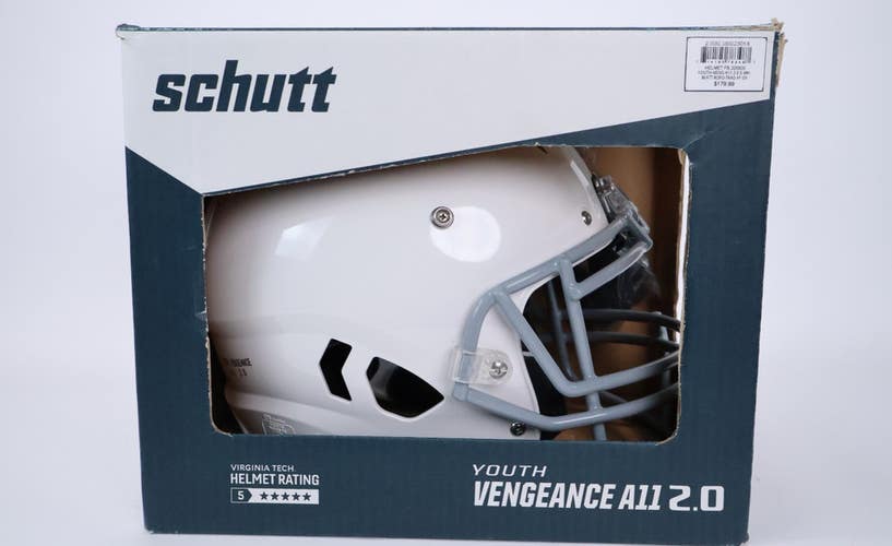 Schutt Vengeance A11 2.0 Youth XS Football Helmet White NEW Read INV#35