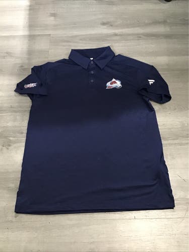New Gray Fanatics Colorado Avalanche 2020 Draft Large Golf Polo