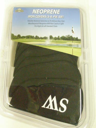 On Course Iron Covers (3-9 PW SW) Neoprene Black Golf Club Headcovers NEW