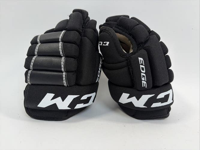 CCM Edge Youth Ice Hockey Gloves, 8", Black/Red