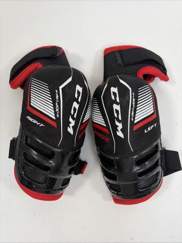 CCM Jetspeed Edge Youth Ice Hockey Elbow Pads, Junior Large, Black/Red