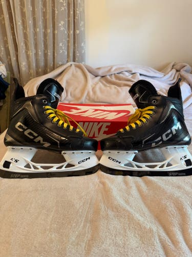 Black/Gray 2024 CCM Tacks XF Pro Hockey Skates Regular Width custom pro stock size 8 3/4