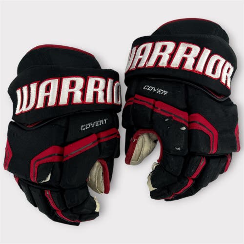 Pro Stock Used 14" Warrior Covert QRE20 Pro Bloomington Bison Hockey Gloves