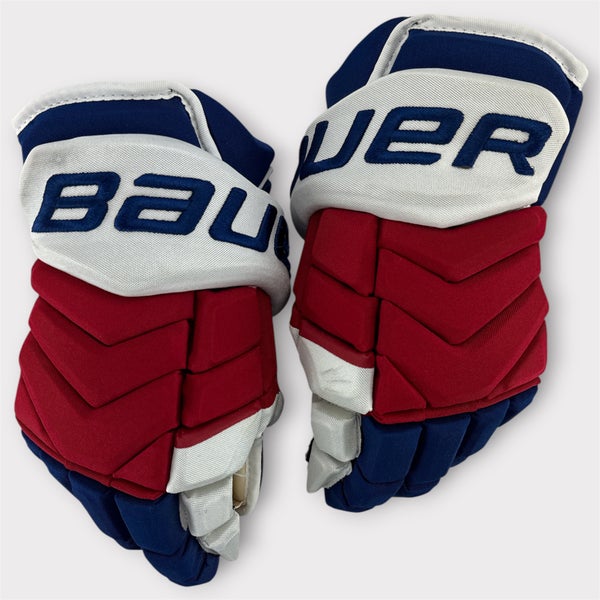 Pro Stock Used 14" Bauer Supreme TotalOne NXG New York Rangers Hockey Gloves
