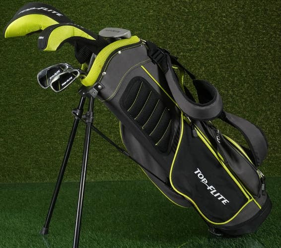 Top Flite 8pc. Junior Hybrid Golf Set RH For Kids 51"54" Tall, Stand Bag