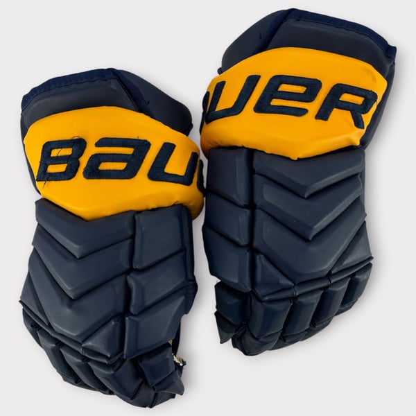 Pro Stock Used 14" Bauer Supreme TotalOne NXG Nashville Predators Leather Hockey Gloves